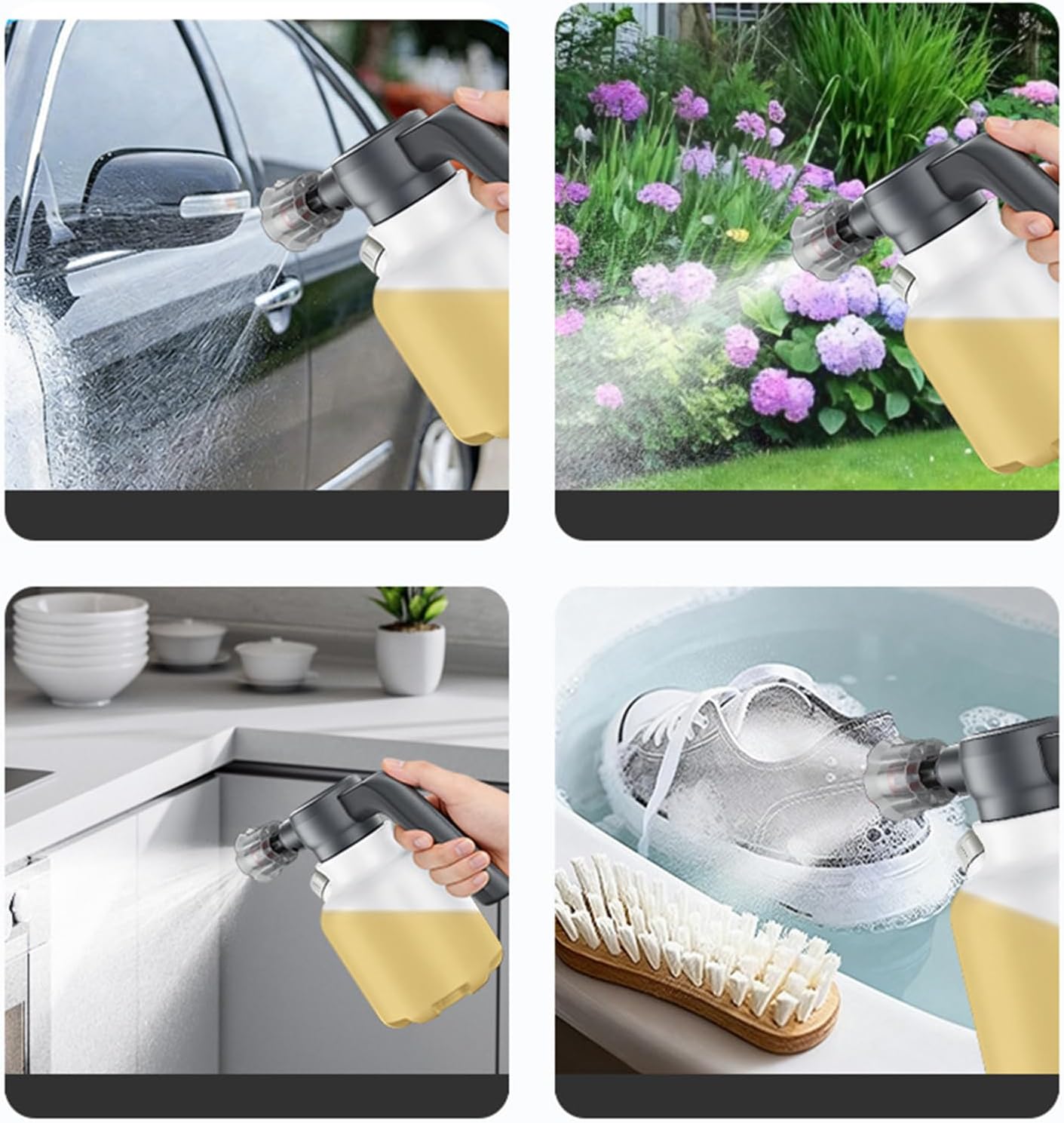 Electric Car Foam Sprayer, 10.83x8.46in PE Construction, 2L Large Capacity Rechargeable Pump, Spraying, Maintenance, Care, Gardening, Watering, Workshop