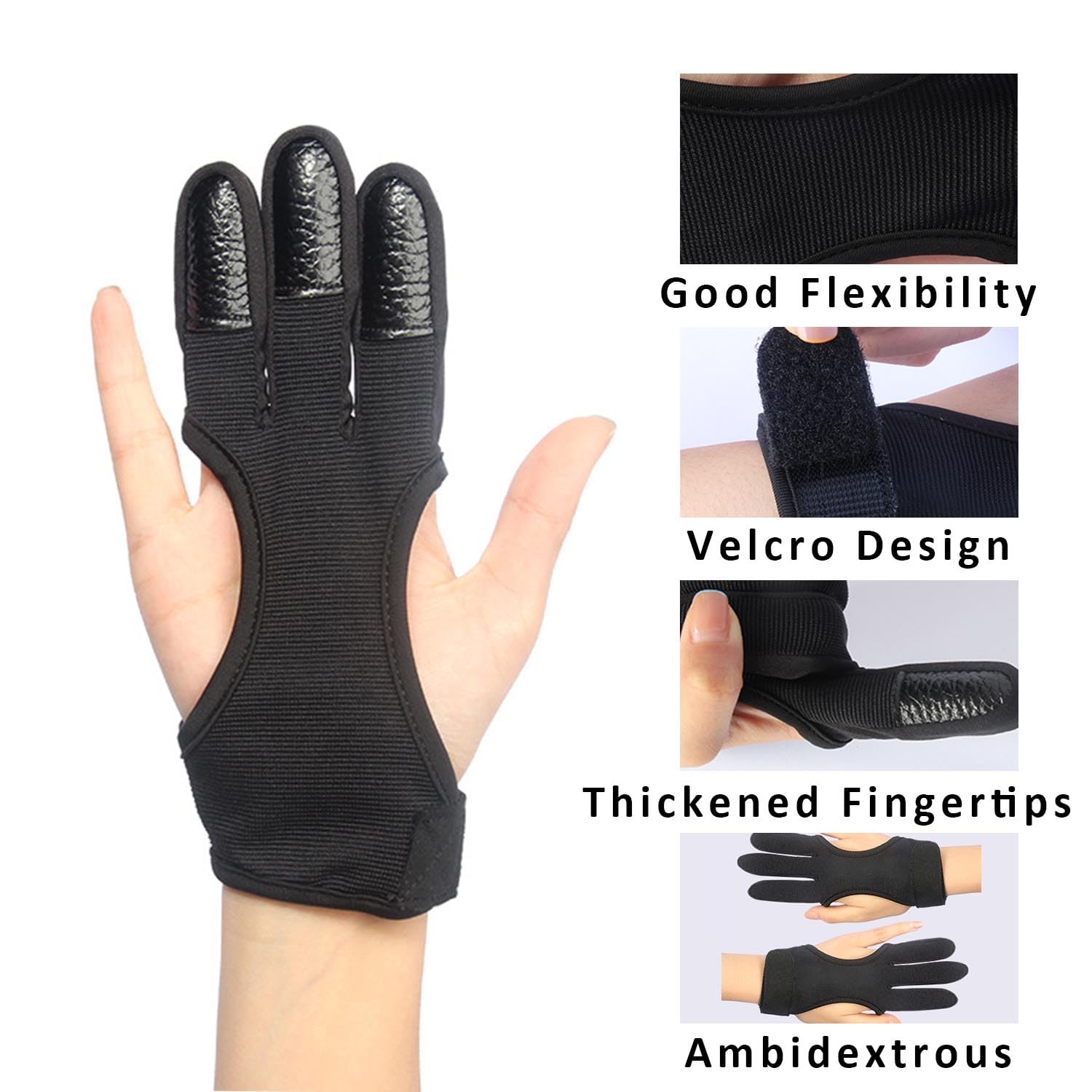 Guanto Da Tiro Con L'Arco MiOYOOW - In Pelle, Traspirante, Antiscivolo, Per Uomini E Donne - Foto 10