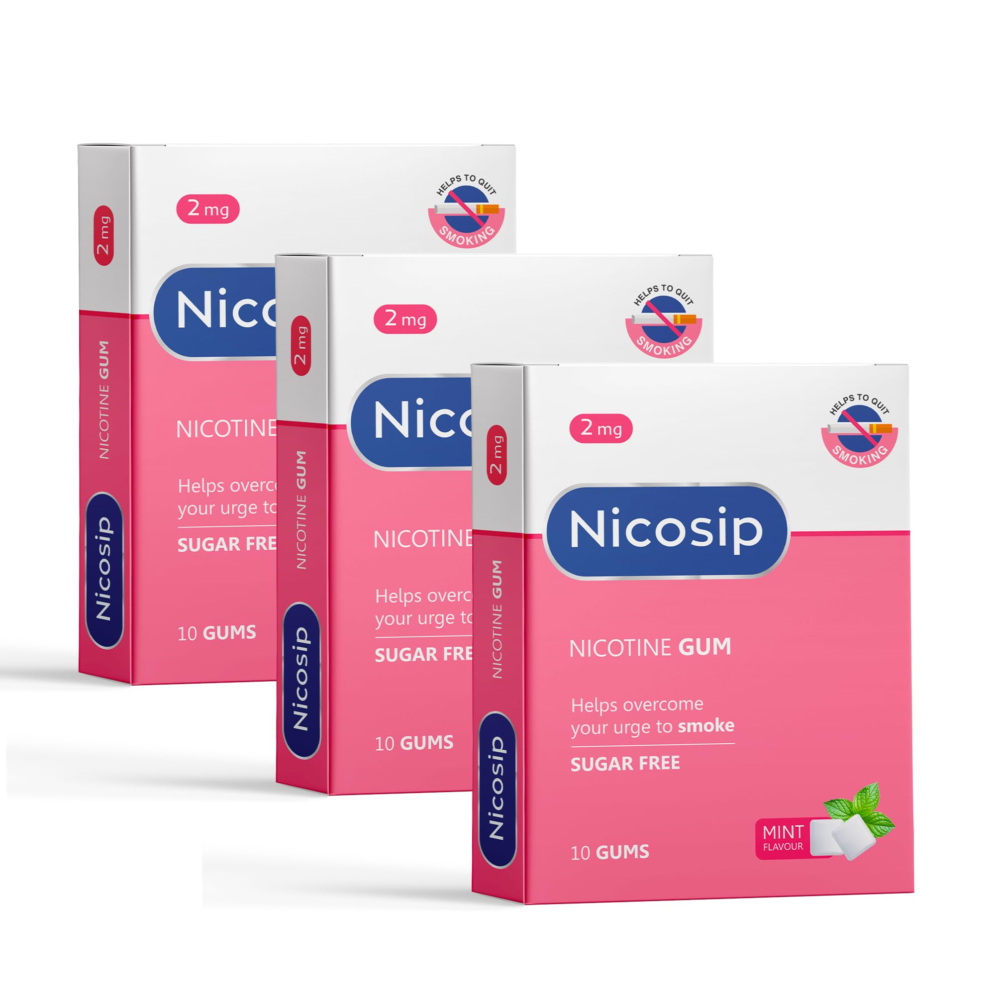 Leeford Nicotine Gum 2mg Mint Flavour | Controls Smoking Craving | Chewable for Smokers | Tobacco Quitting Sugar-free Gum Pack of 3-image-31