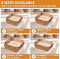 Vista 6 de Forros de papel para freidora de aire para freidora de aire de 4 cuartos de galón, 5 cuartos de galón, 6 cuartos de galón, forro desechable cuadrado