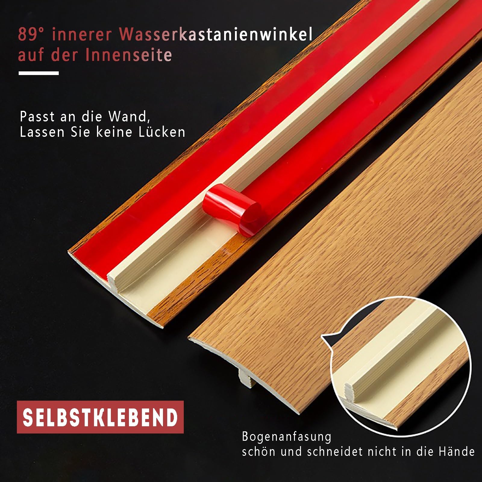 Perfil De Transición T De PVC Autoadhesivo Para Pisos: Ideal Para Unir Madera Y Baldosas. Solución Duradera Y Estética Sin Juntas, Perfecta Para Acabados Y Espacios Planos(Weiß,2 * 60cm)