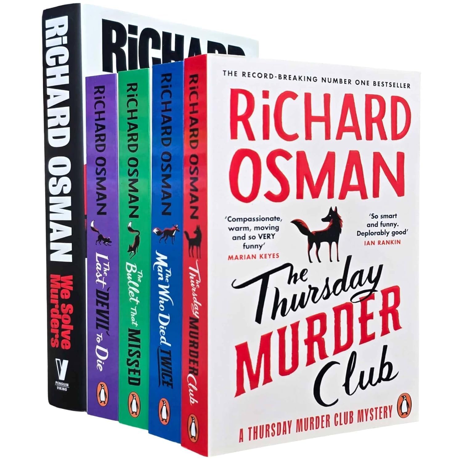 Thursday Murder Club Mysteries & We Solve Murders Series By Richard Osman 5 Books Collection Set (The Thursday Murder Club,Man Who Died Twice,Bullet