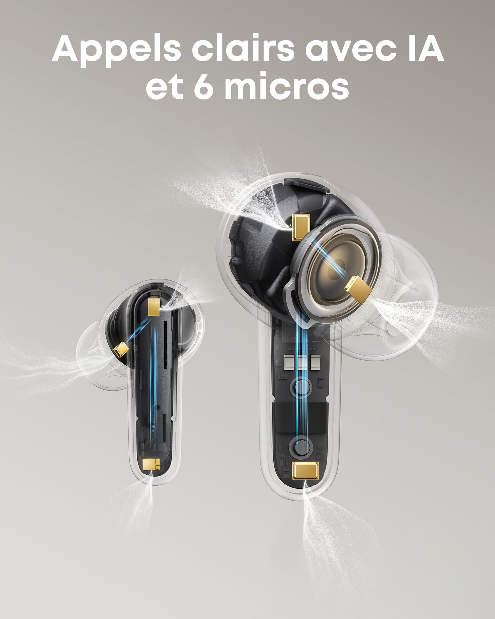 Soundcore par Anker P41i Écouteurs Bluetooth sans Fil 5.3 | Réduction de bruit adaptative, autonomie 12 h, 192 h avec le boîtier, son immersif, 6 micros et IA, IPX5