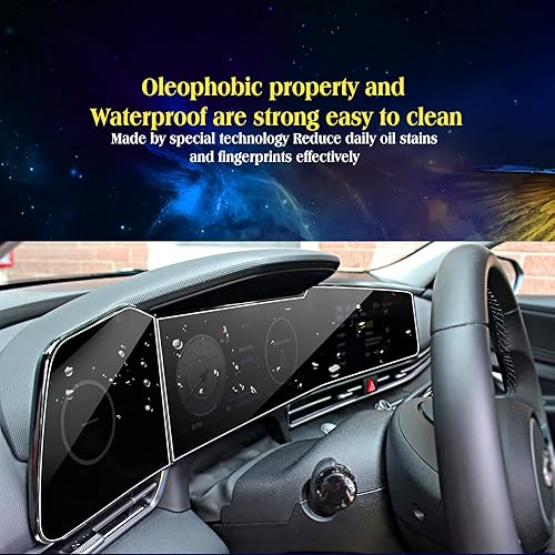 Miniatura 4 de EUEKY 2 protectores de pantalla para Hyundai Elantra 2021 2022 2023 Accesorios de navegación y salpicadero de pantalla táctil película protectora