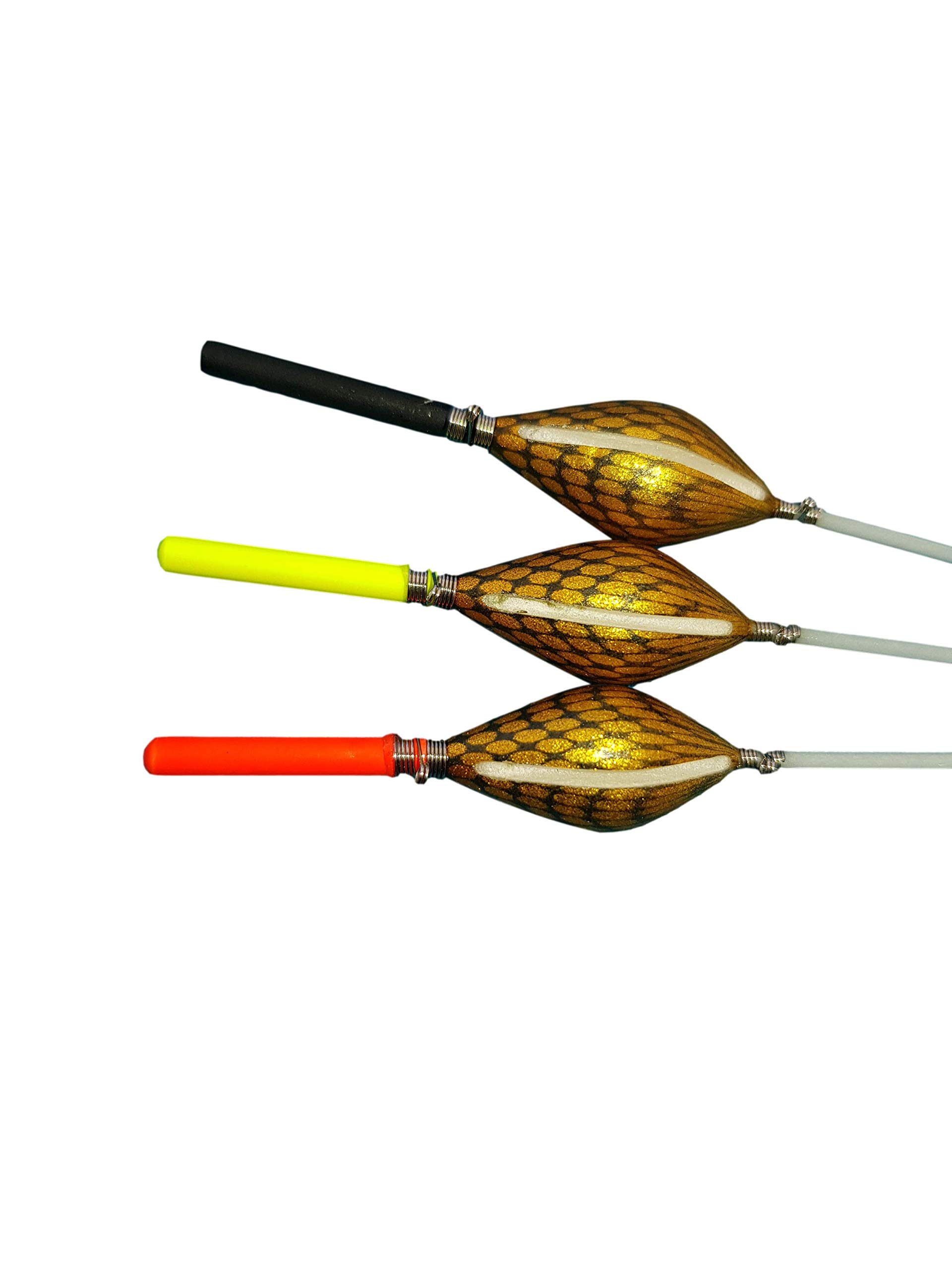 SRG Pole Floats SRG019 Pack of 6 x Pole Floats Diamond Extra Tough Fiberglass Stem choose from (0.1g / 0.2g / 0.3g / 0.4g) (6 x 0.4g (3 x Black Tip and 3 x Yellow Tip)) - Image 2