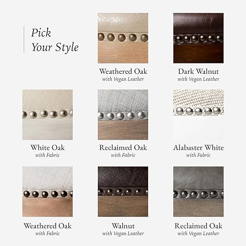 Miniatura 6 de Maven Lane Pullman Taburete de 26 Pulgadas de Altura, sin Respaldo, con Acabado de Roble Recuperado, Altura de Mostrador, Tapizado con Asiento de