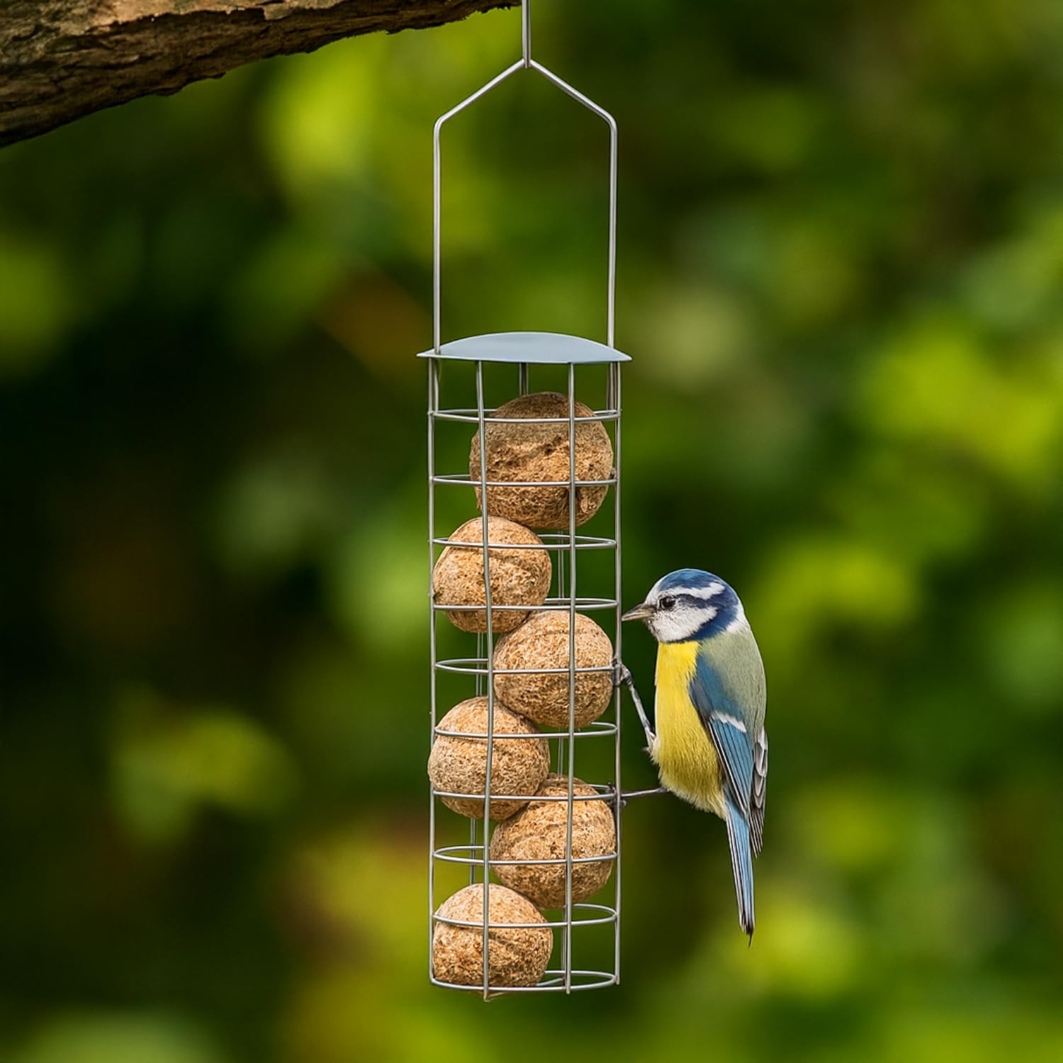 Garden Mile Fat Ball, Nuts & Seed Feeder for Small Birds | Squirrel-Proof, Hanging Wild Bird Feeders for Garden (One Color, Fat Ball Feeder)