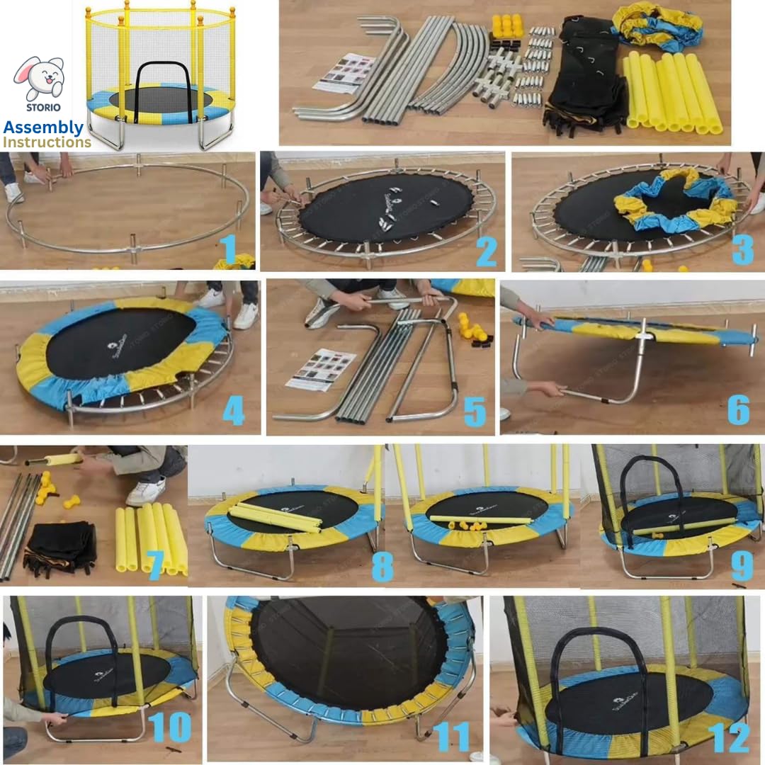 Storio 55 Inch Trampoline - Safety Net Included -5