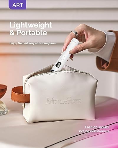 Miniatura 6 de MelodySusie Luz UV de mano para uñas de gel con soporte, mini lámpara de uñas inalámbrica portátil con pantalla LCD, cubierta protectora de ojos,