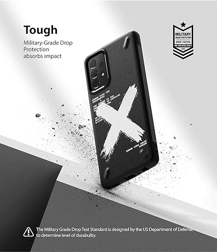 Miniatura 6 de Ringke Onyx Design - Funda compatible con Samsung Galaxy A72 5G, resistente y duradera, a prueba de golpes, con parte trasera de serigrafía - X