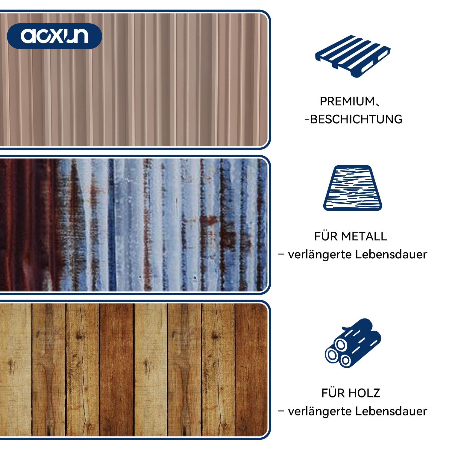 Aoxun Metall Gerätehaus mit Lüftungsschlitz, Outdoor-Schuppen, Werkzeugaufbewahrung, Fahrradschuppen, Gartenwerkzeug-Schuppen, für Terrasse, Rasen, 90 x 150 cm