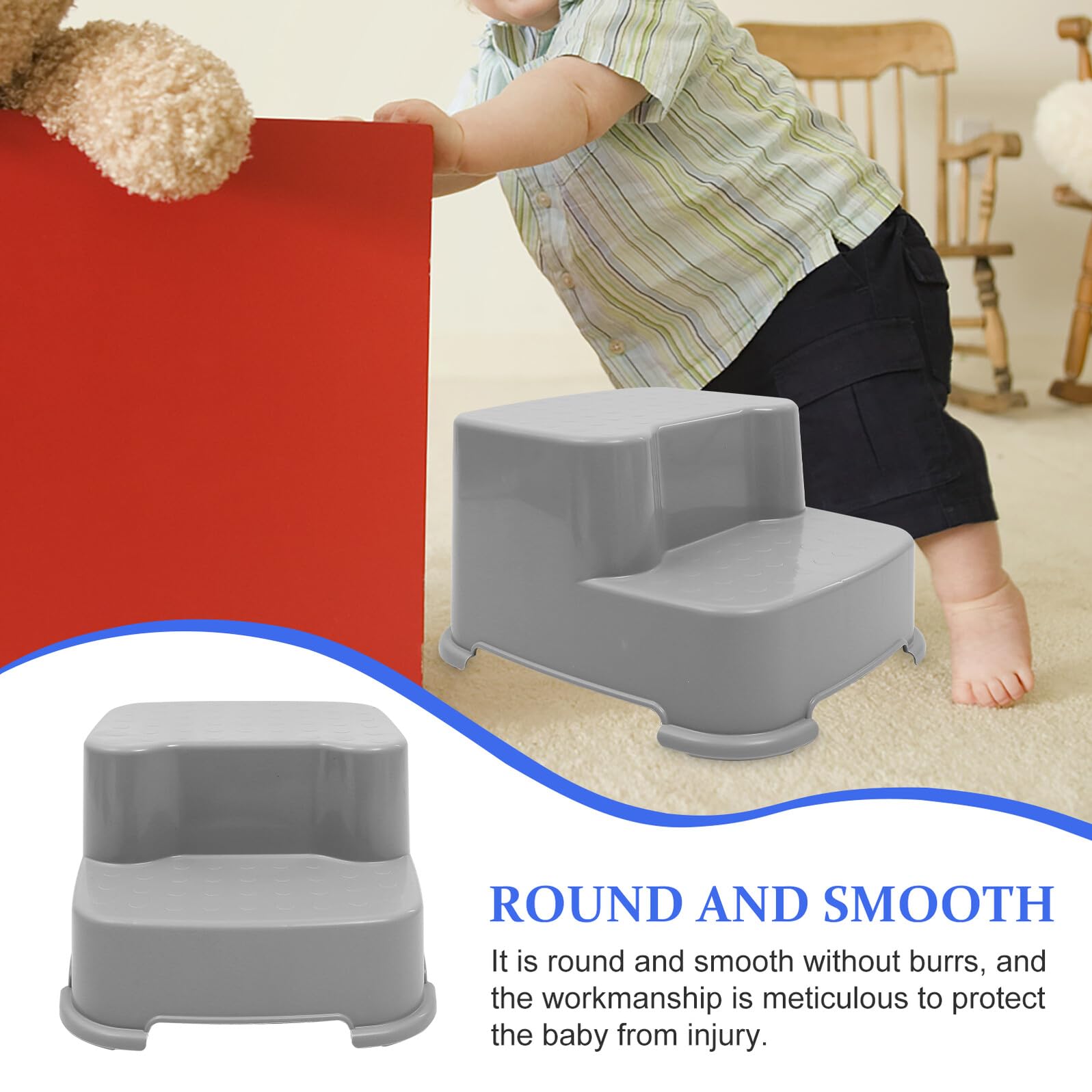 CLISPEED Taburete de Entrenamiento para Niños Pequeños Antideslizante de PP y TPE Forma Redonda para Baño y Protección Segura del Ñiño Color Aleatorio