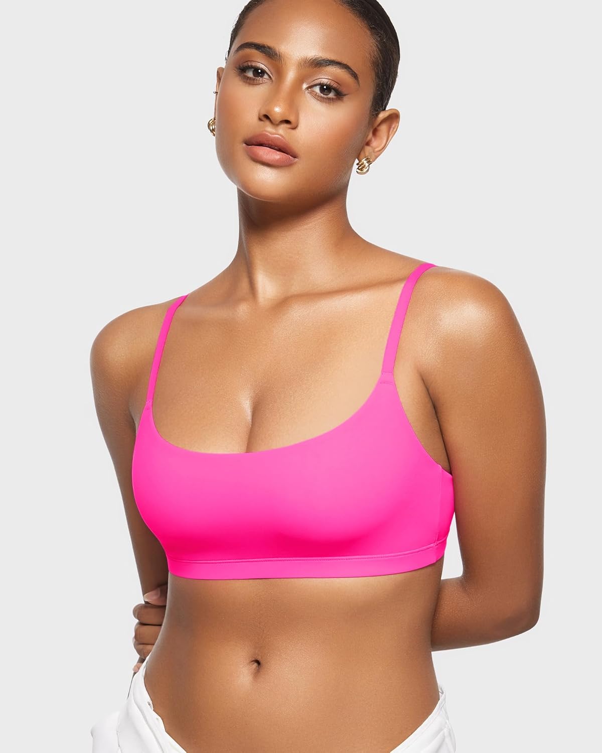 INLYRIC Women's Inbarely Bralettes Cami Bras No Underwire Wireless Seamless Unlined Comfort Sports Bra - Image 2