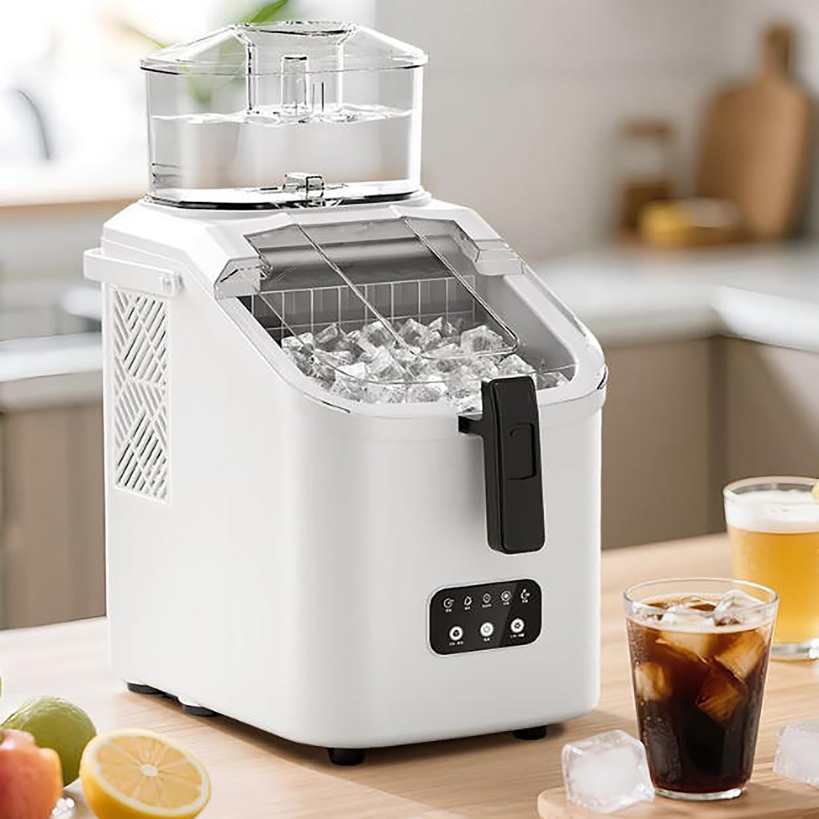Máquina de hielo portátil de esferas claras con espesor ajustable y modo silencioso