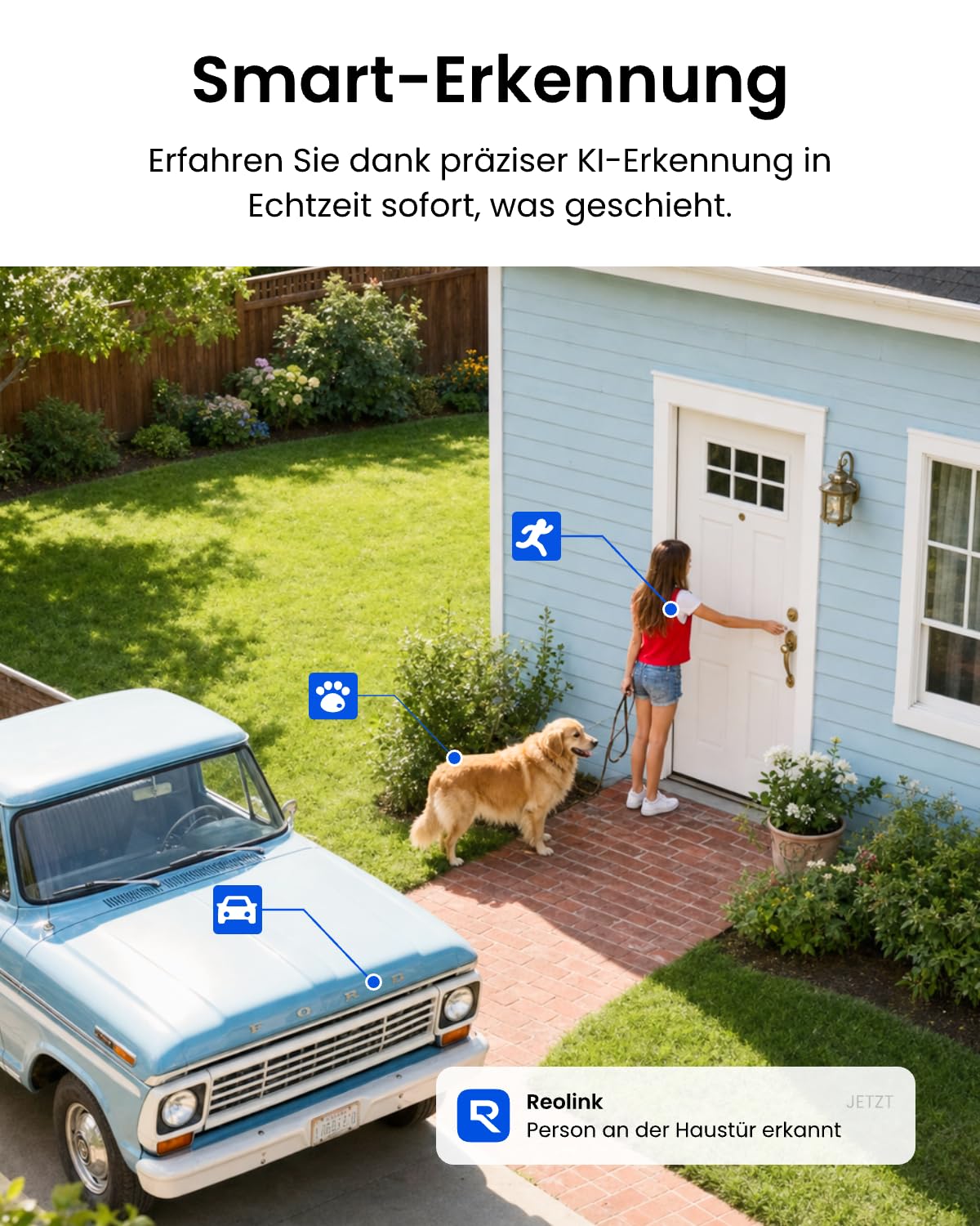 Reolink 4K 8MP Überwachungskamera Aussen Akku Solar Set, KI Erkennung