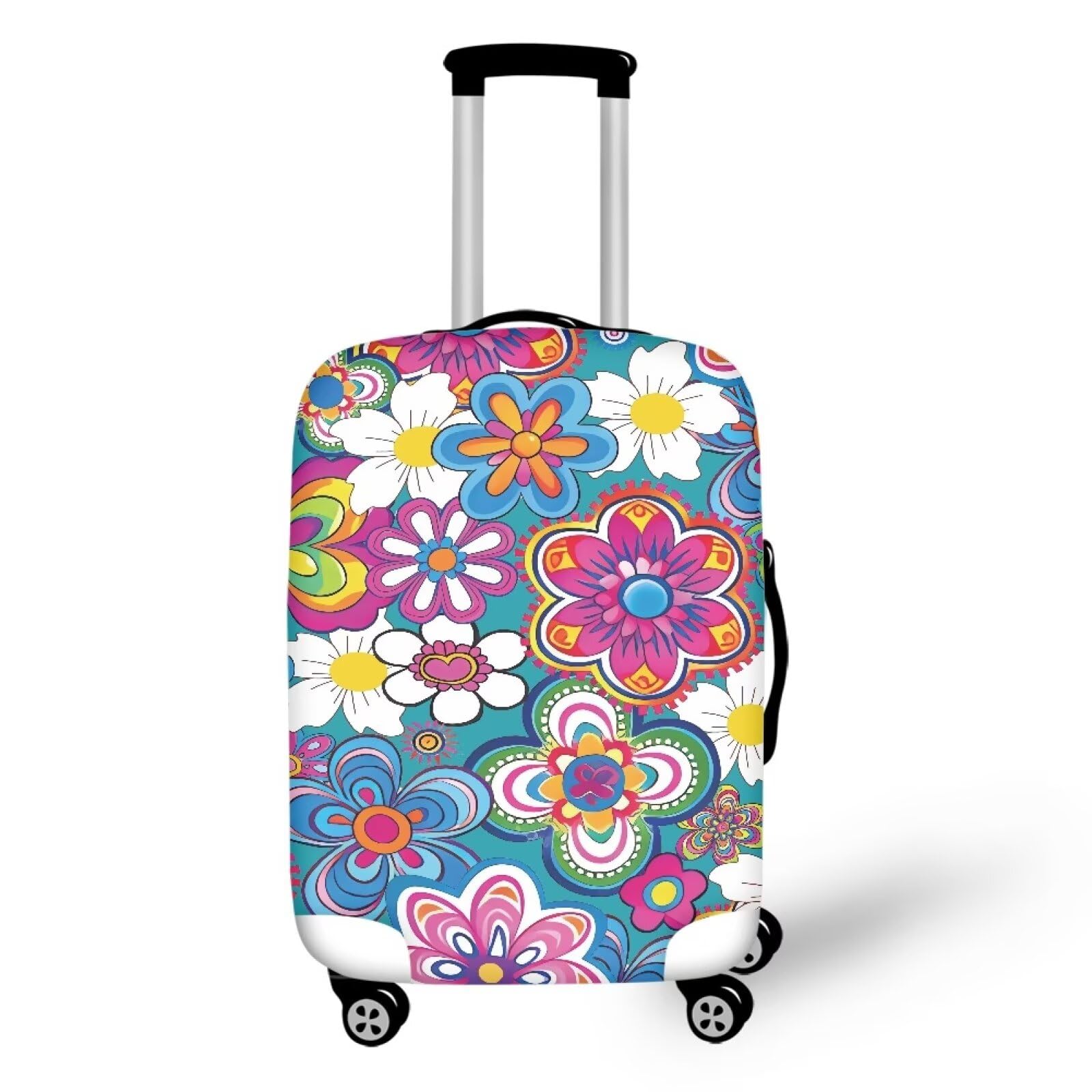 Hippie Flower Luggage Cover Luggage Cover Protector,Carry on Luggage Cover,Travel Luggage Cover Suitcase Cover Protector Fit 18-32 Inch Luggage