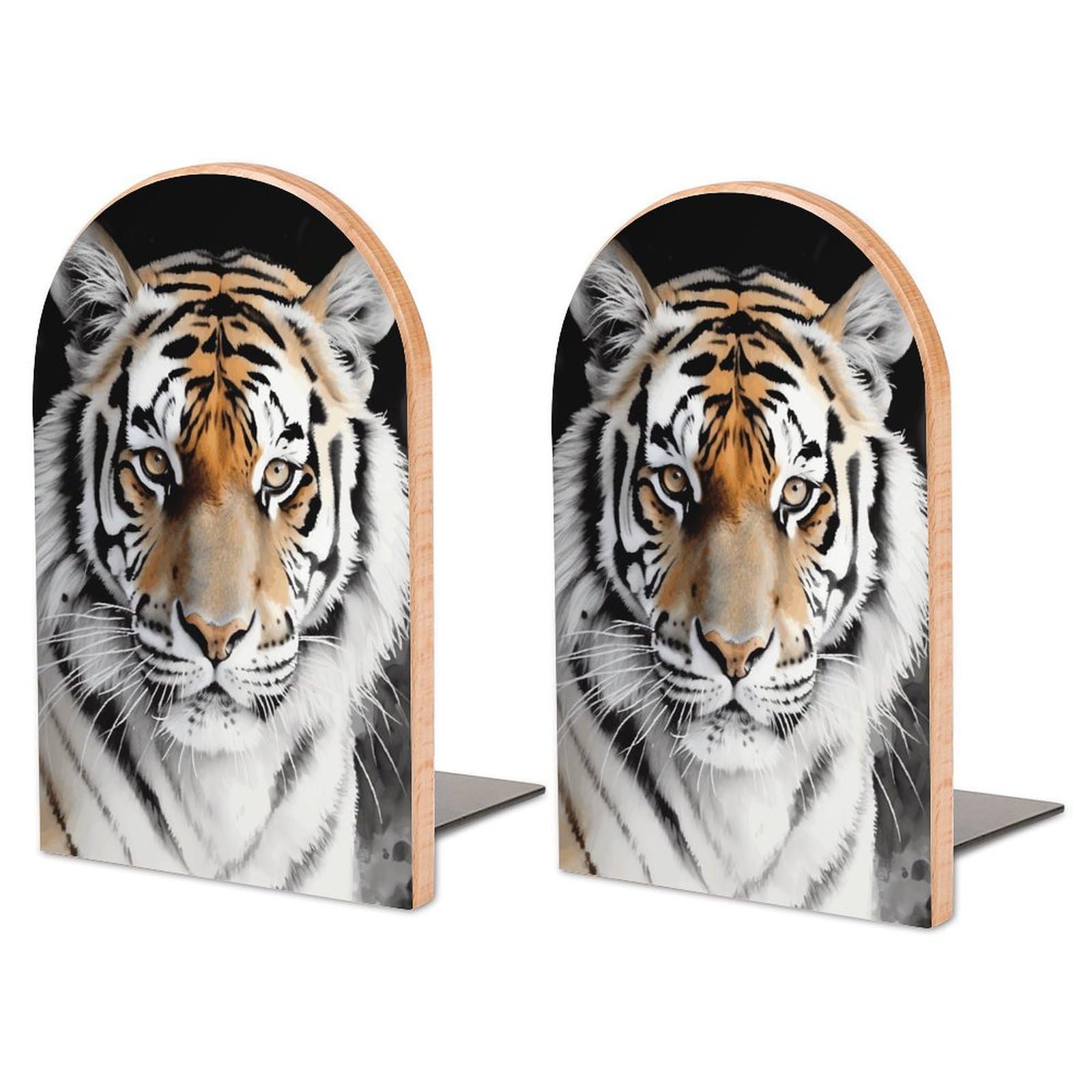 Serre-livres réglables en bois de hêtre et fer Tiger2 décor de bureau