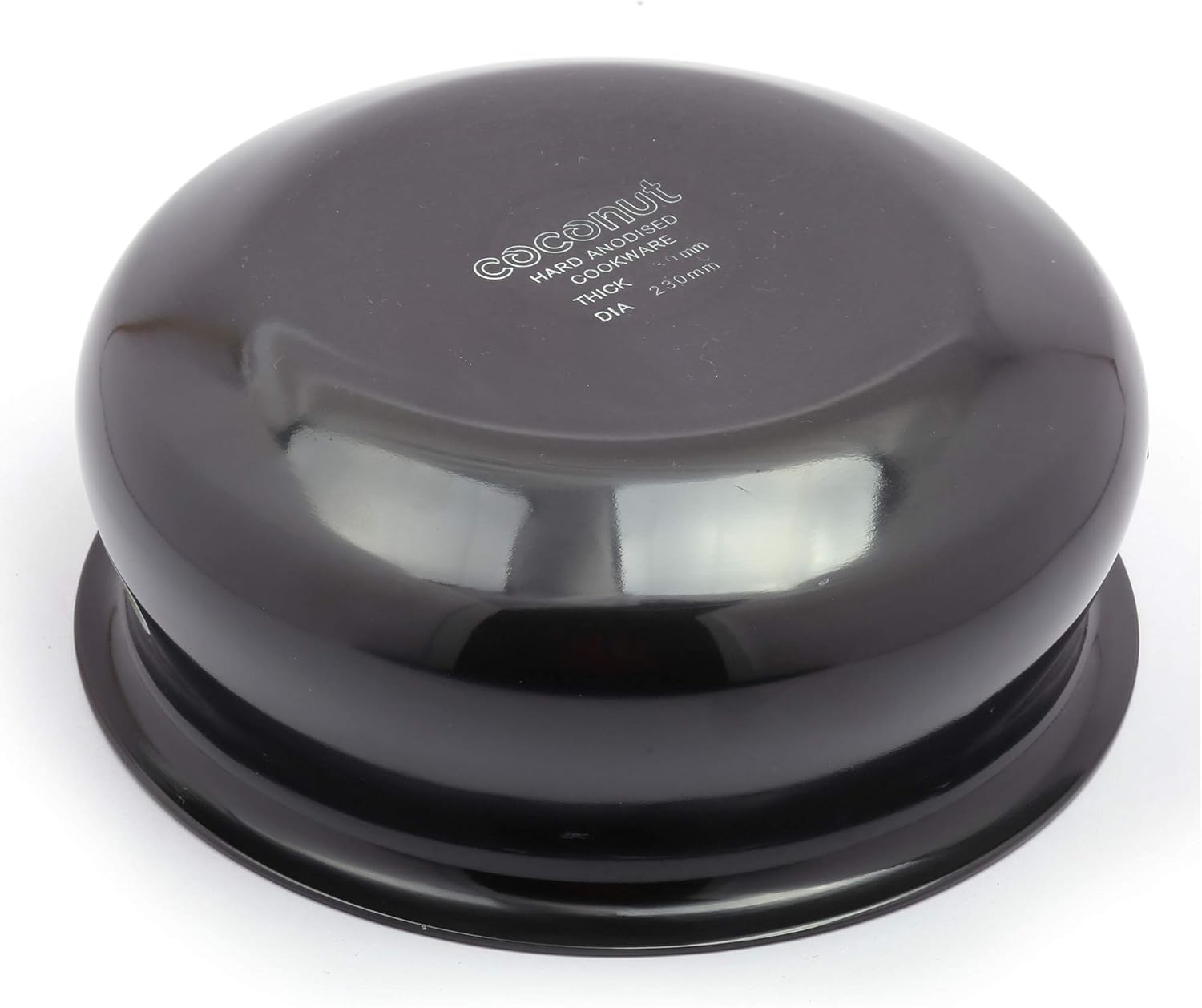 Coconut Hard Anodised Curry Pot Plain Cookware - Medium - Capacity - 2.5 litres - Gas Stove Top Compatible,Black