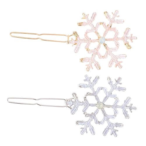 Miniatura 8 de 4Pcs Snowflake Hair Clips Christmas Snow Bobby Pins Alloy Pins Xmas Hair Accessories Party Favors