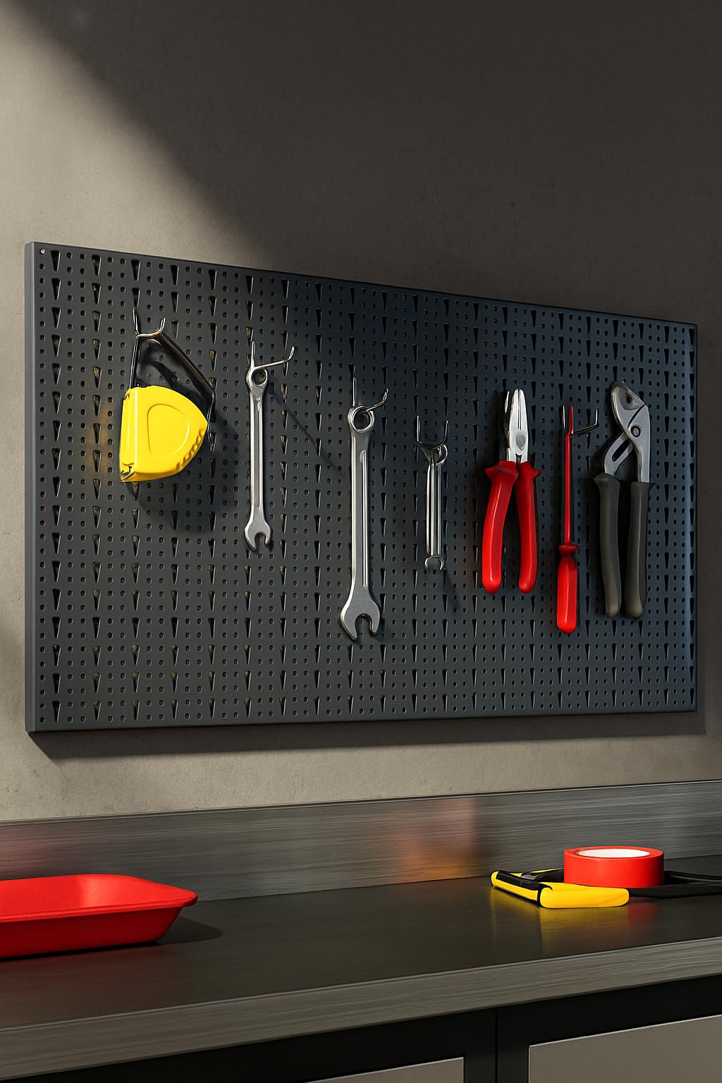 Labor Panneau perforé en métal 980 x 460 mm - Feuille noire