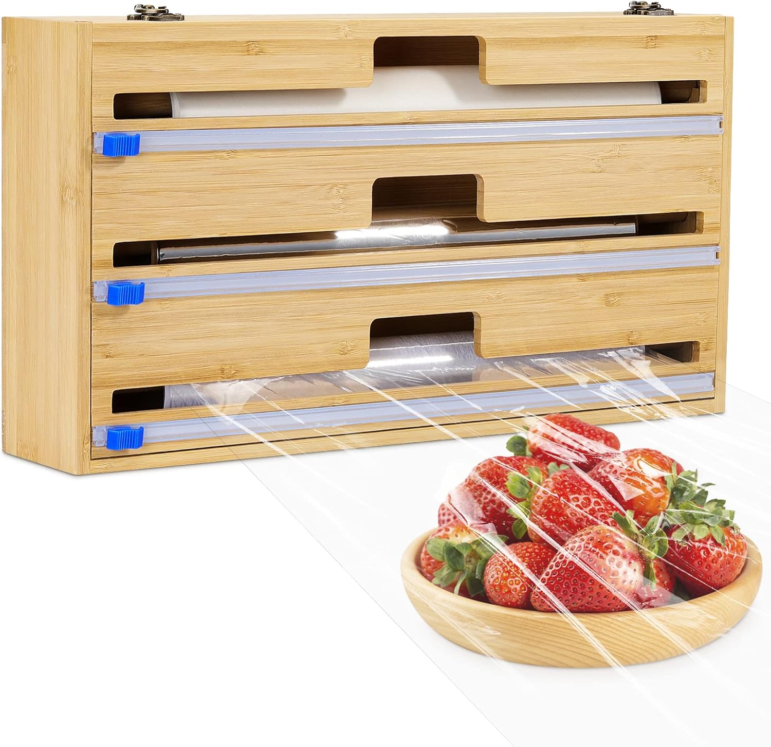 Housolution Cling Film Dispenser and Cutter Compatible with 15Inch/35cm Rolls, Foil Dispenser