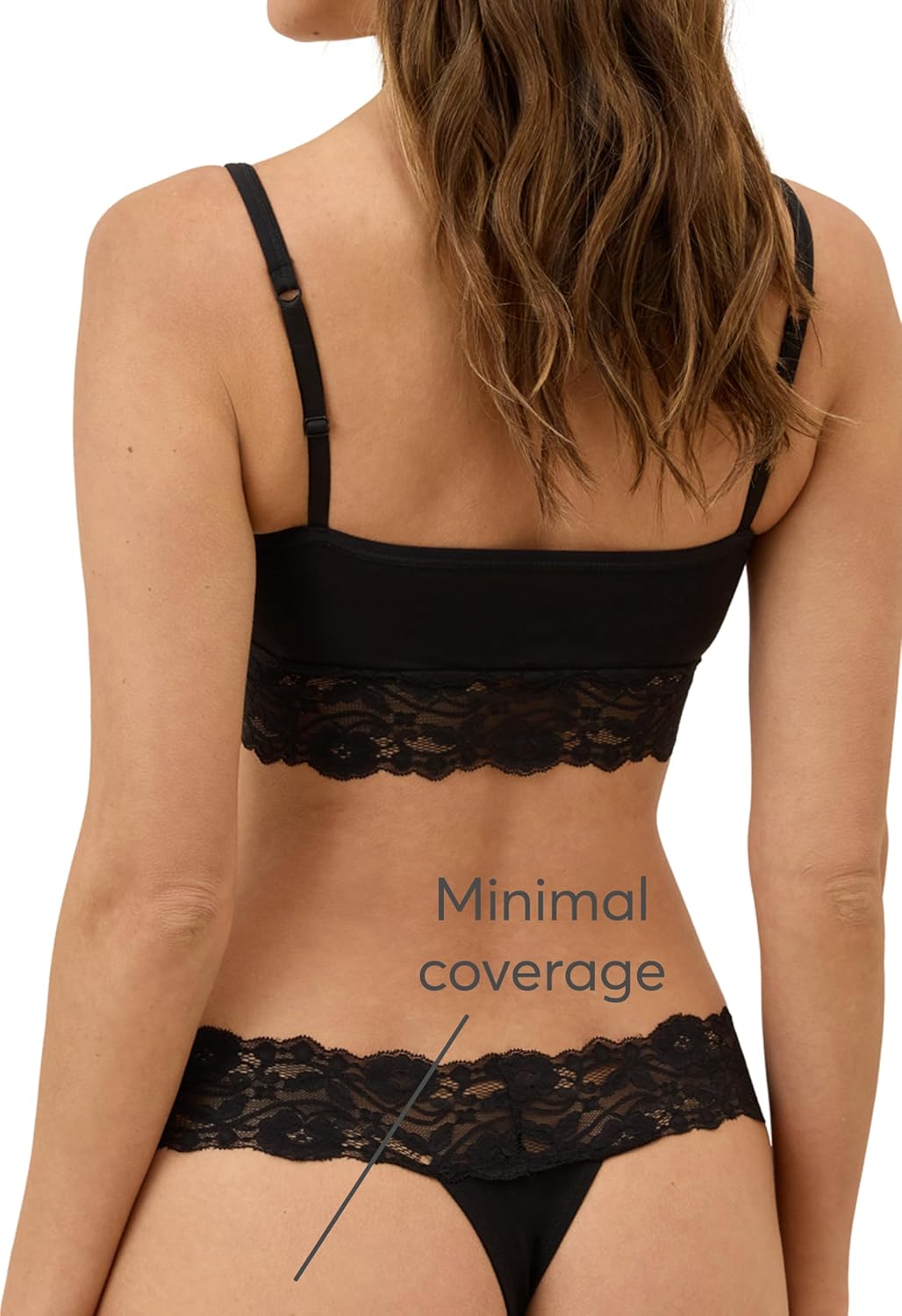 Pact Women's Organic Cotton Lace Thongs, Breathable Stretch Low-Rise Thong Underwear, 2-Pack - Image 2