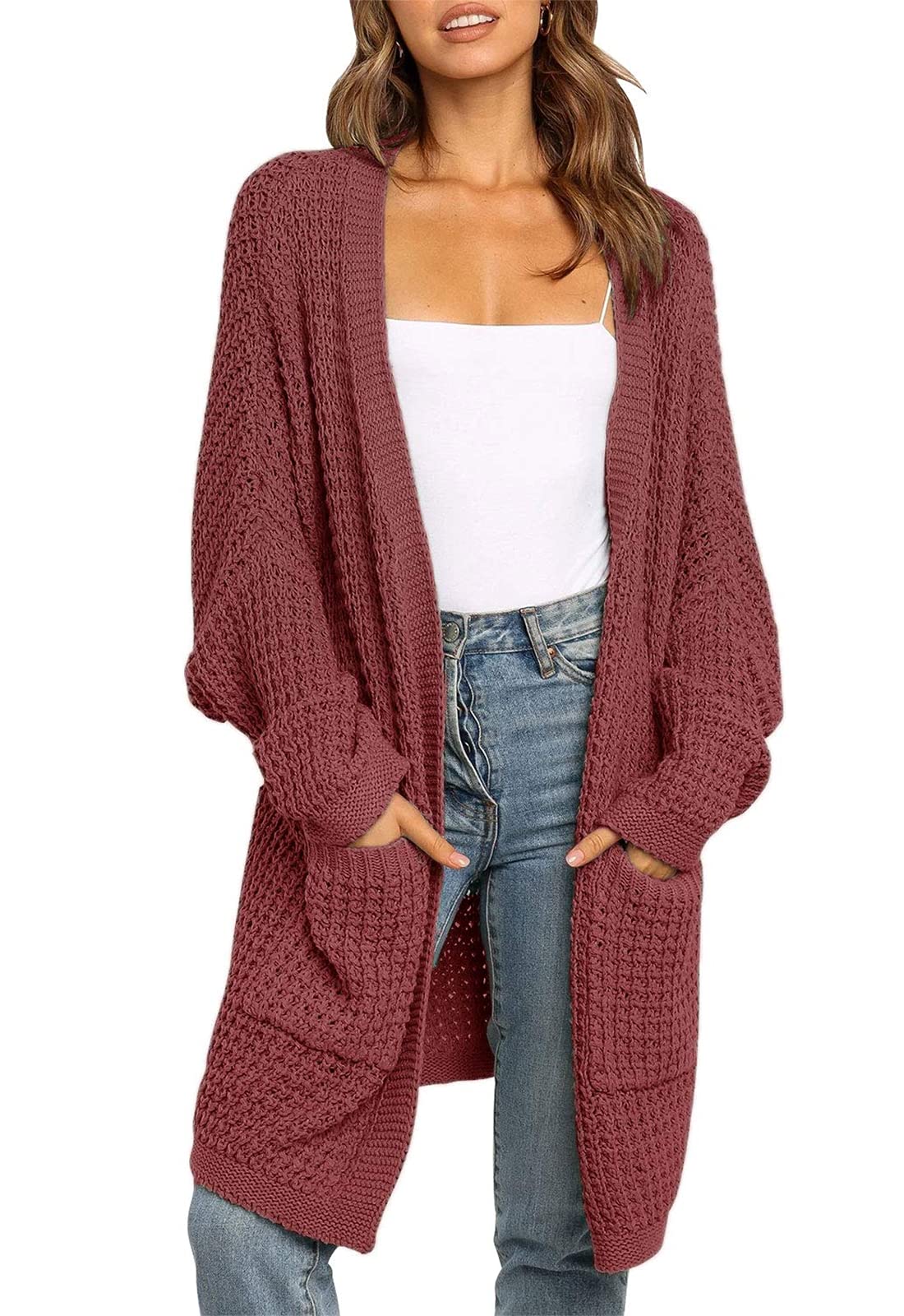 Batwing Sleeve Open Front Cardigan
