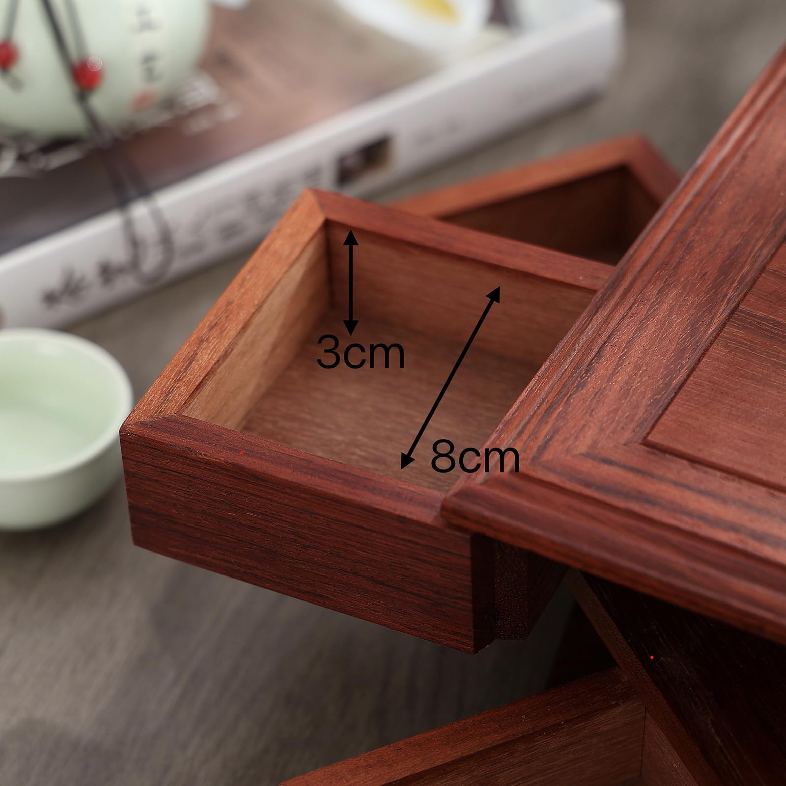 360° Drehbare Snackbox Aus Holz Für Trockenfrüchte, Ideal Für Nüsse, Partys Und Picknicks, EIN- Oder Zweilagig Erhältlich, Für Trockenfrüchte, Tee, Kaffee, Single Layer