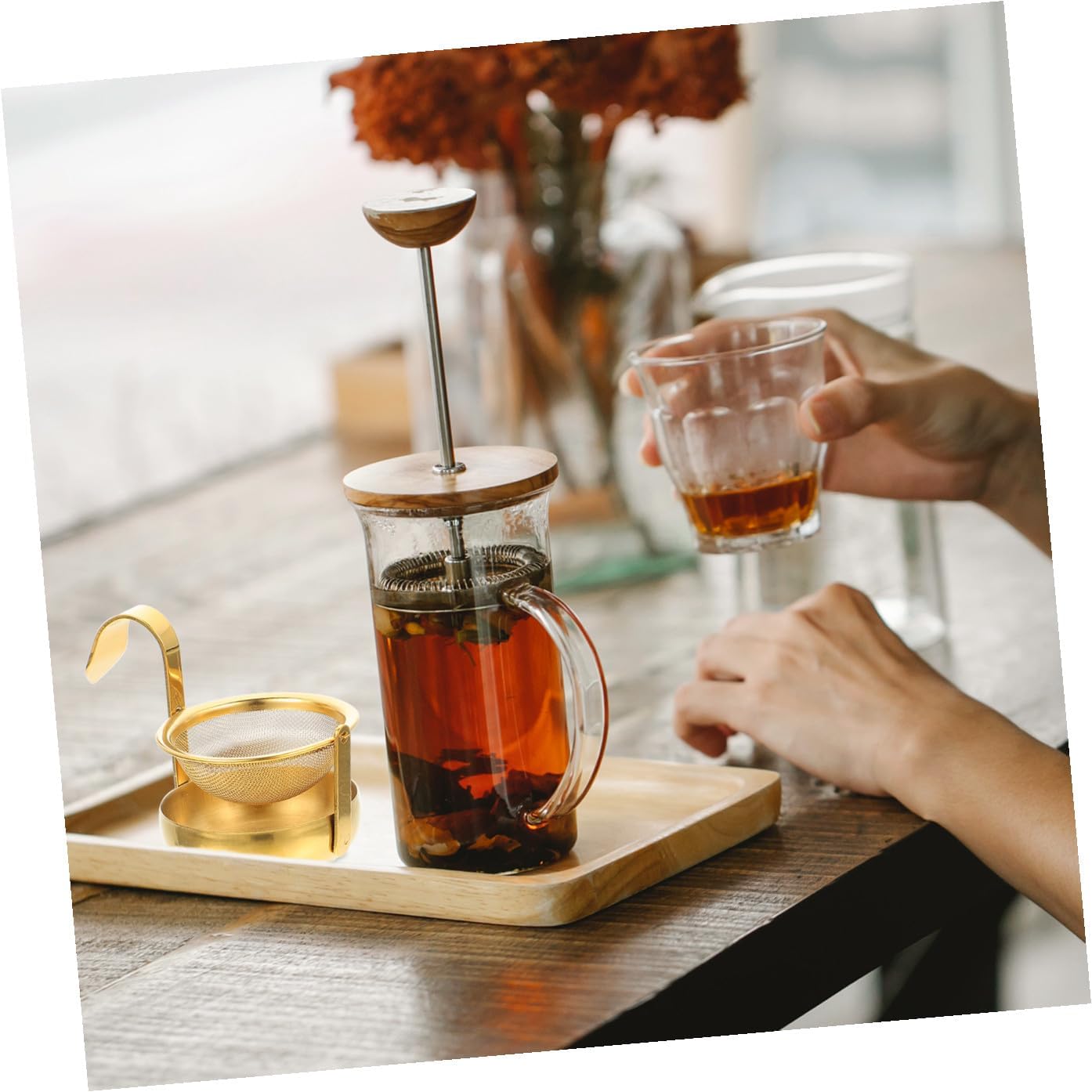 Zerodeko 5pcs Loose Tea Steeper Stainless Steel Infuser High Temperature Resistance Easy to Clean for Home Office Use