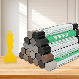 Furniture Markers Touch Up, 20 Colors Wood Filler Sticks, Wood Wax Crayons for Repairing Scratches, Scuffs, Cracks, Holes on Furniture, Floors, Cabinets, Tables, and Doors - Gray Series