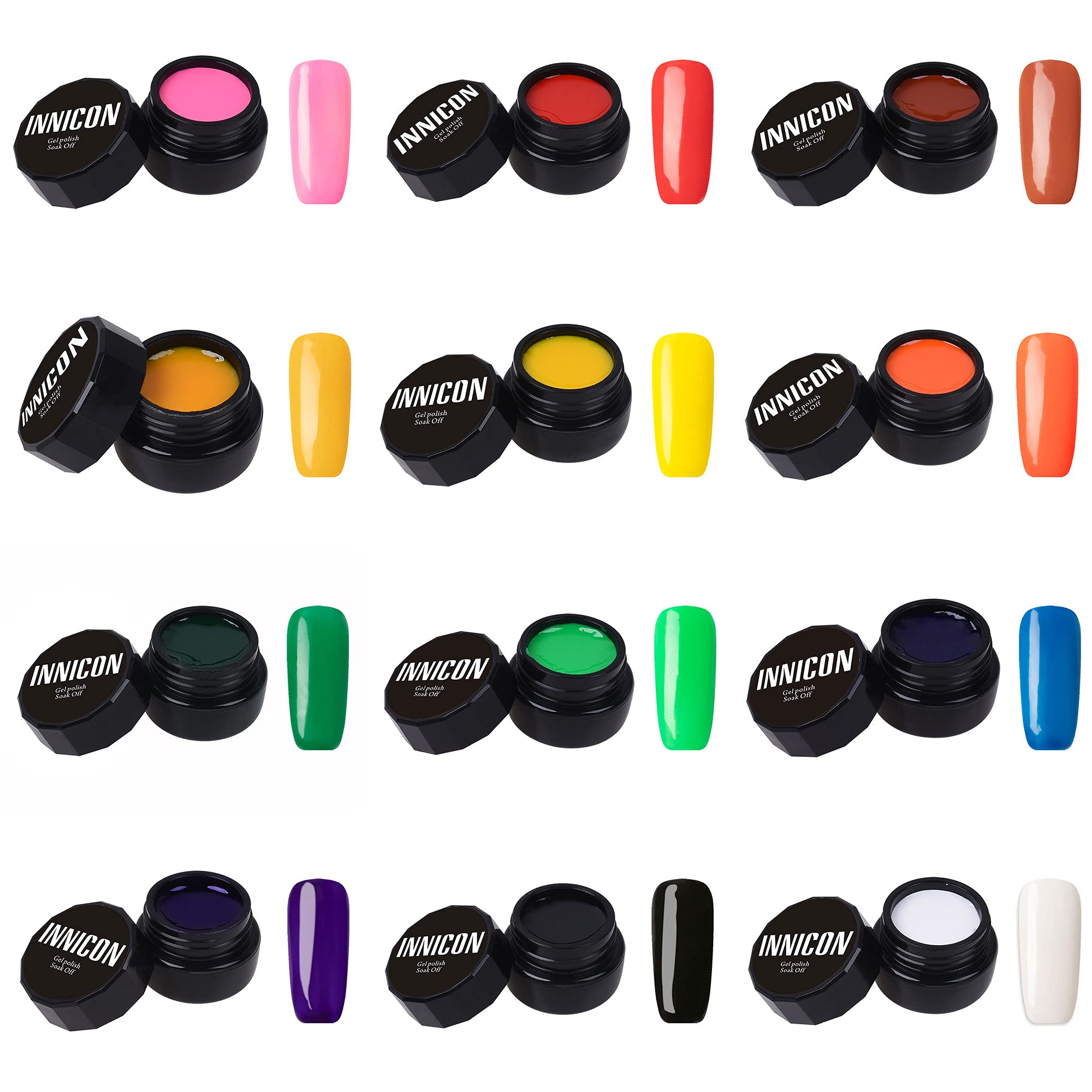 Kit de vernis à ongles en gel de peinture 3D noir pour dessins d'art d'ongles Gel de fil de ligne de dessin Soak Off UV LED ensemble de manucure, 8g