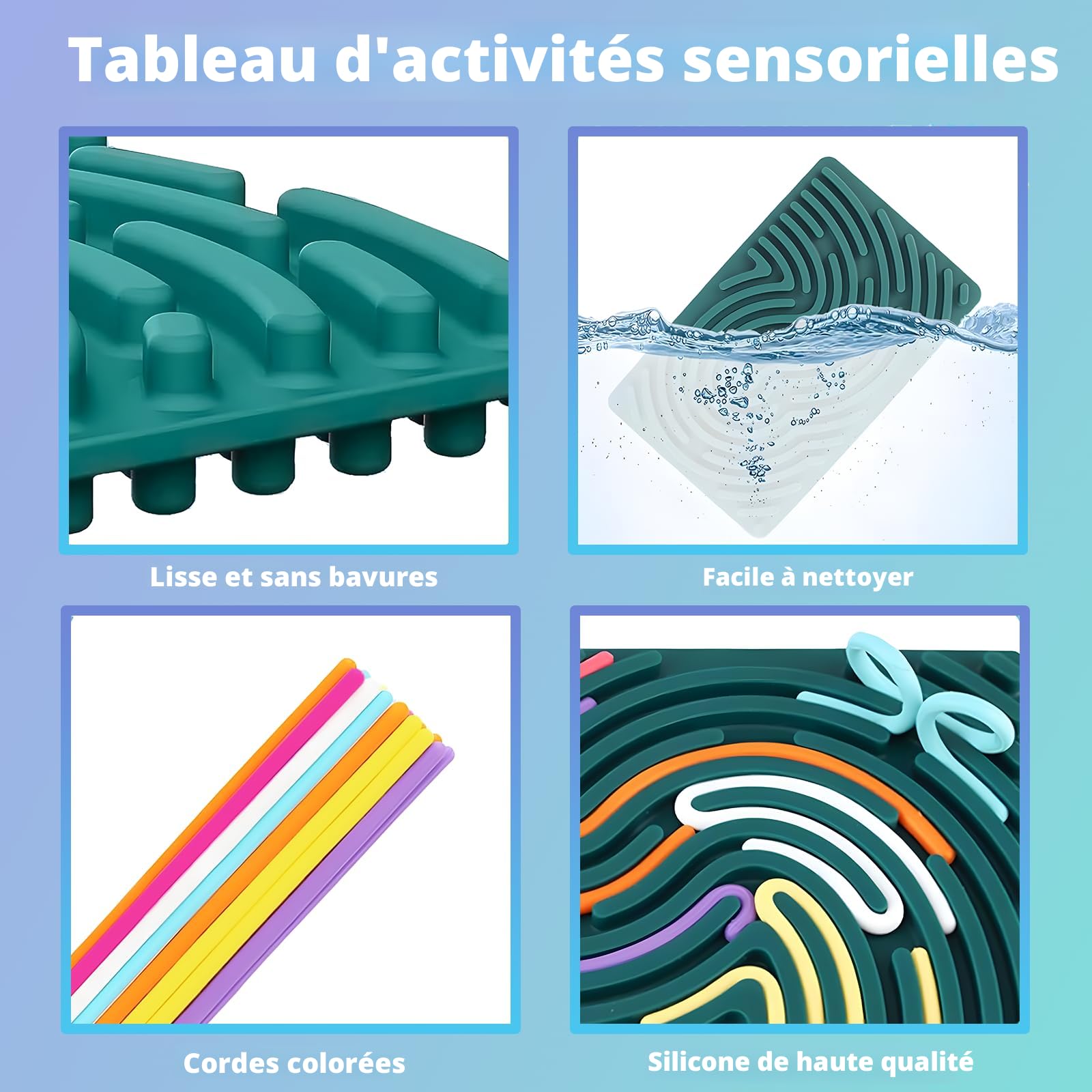 Planche D'activités Sensorielles En Silicone Silencieuse Pour