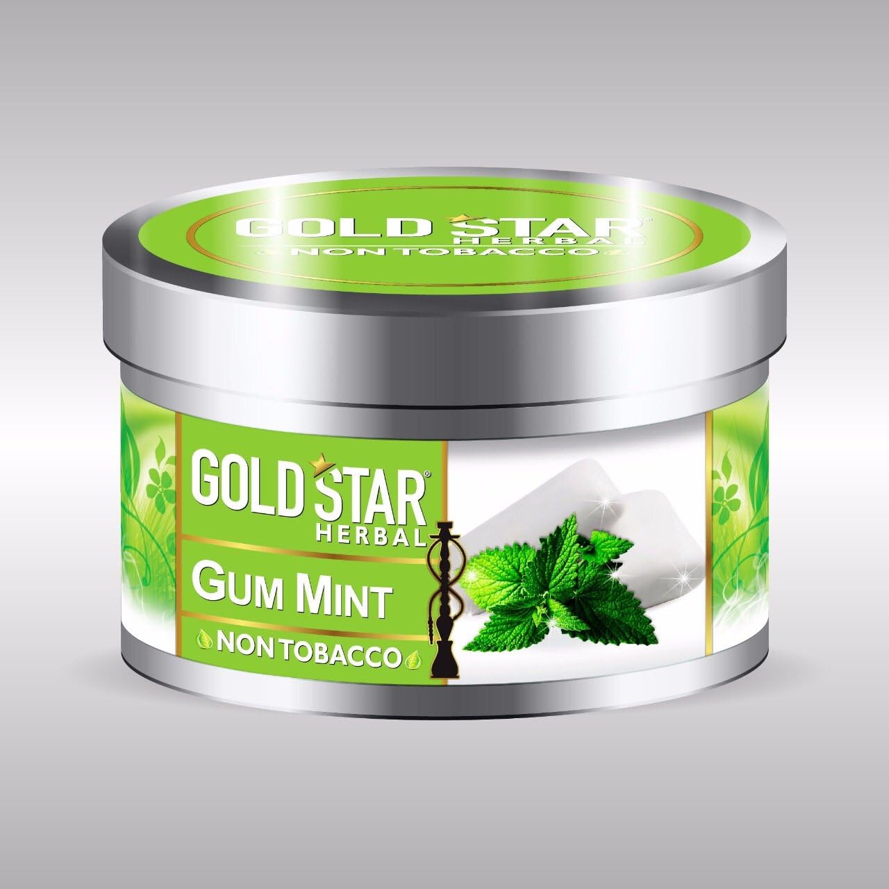 GOLDSTAR Herbal NON Tobacco Smoke GUM MINT Flavor Premium Hookah 200 gm