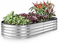 Vista 1 de Plant & Plot Camas de jardín elevadas galvanizadas para exteriores/ Jardinera elevada de 6 x 3 x 1 pie para jardinería, verduras, flores, caja