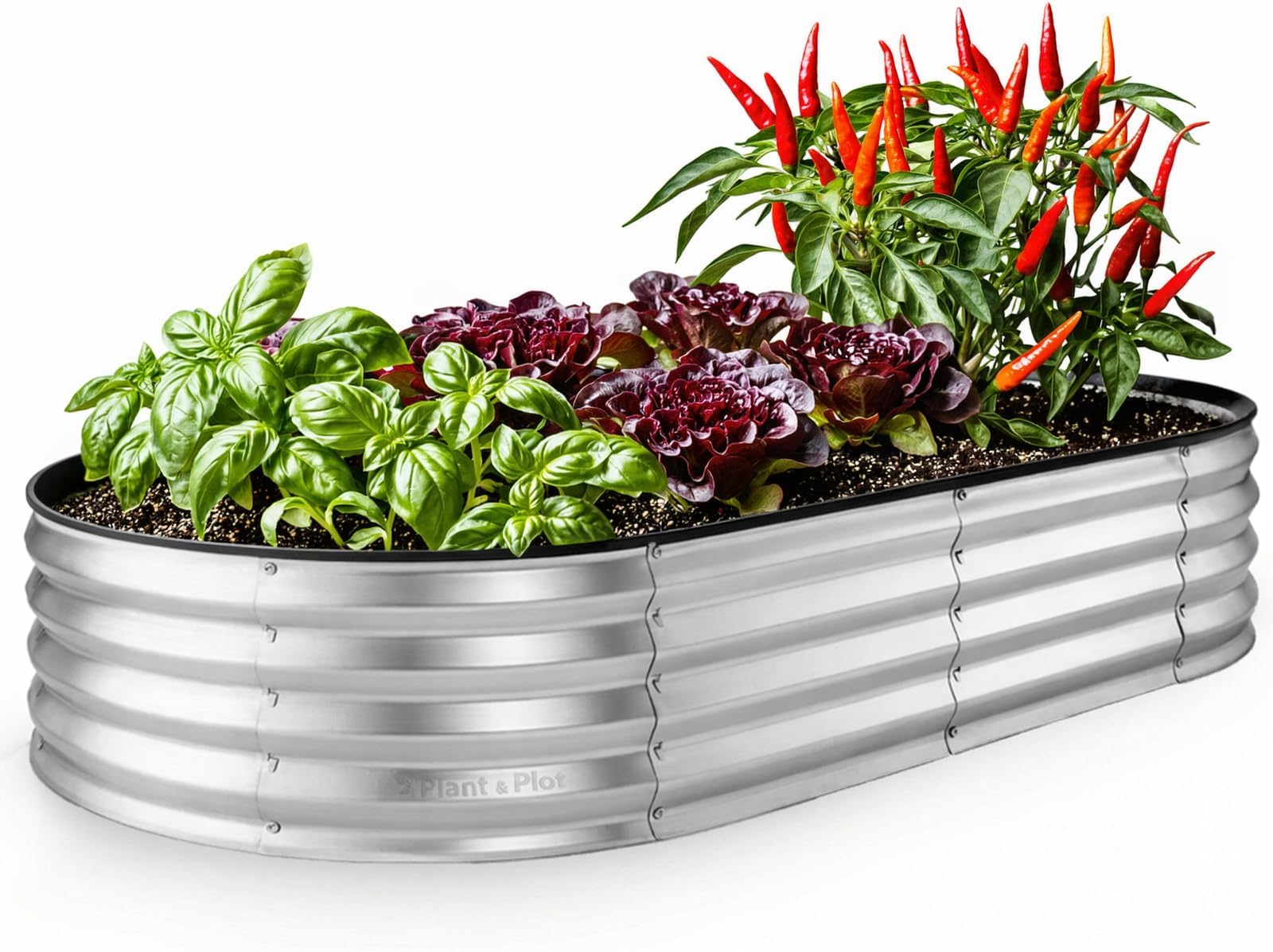 Galvanized Raised Garden Beds Outdoor // 6×3×1 ft Planter Raised Beds for Gardening, Vegetables, Flowers // Large Metal Garden Box // Patented Tool-Free Design (Silver)