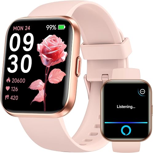 Smartwatch Damen mit Telefonfunktion Alexa, 1,85" HD AMOLED-Display…
