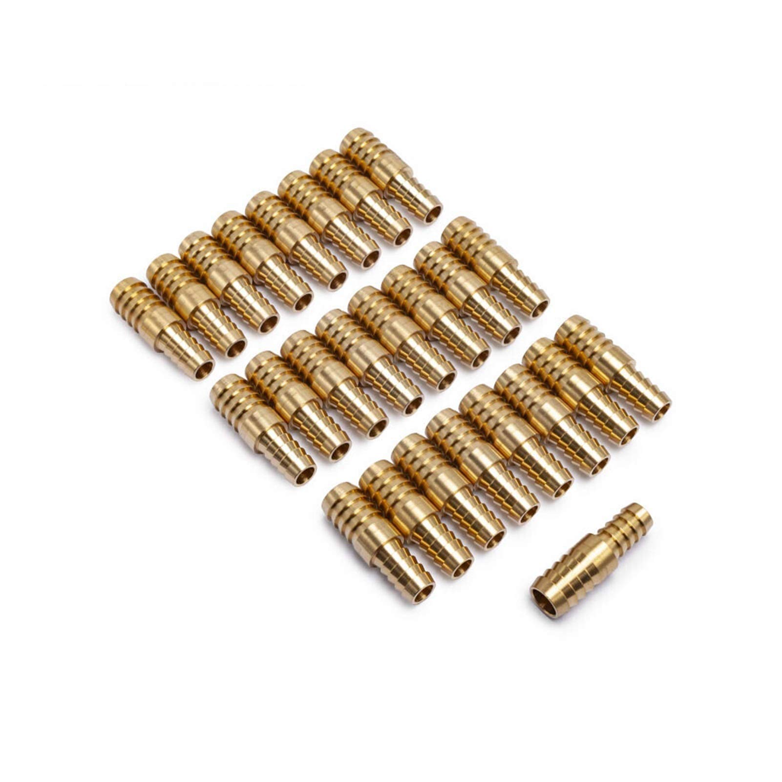 Leloo Lcuihong-Brass Ottone 3/8" ID Tubo x 1/2" ID Hose Barb Fitting Ridurre Splicer Mender Forte e Robusto (Color : Pack of 25pcs)