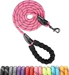 Rttochfy Dog Leash Heavy Duty - 2/4/5/6/8/10 Foot Rope Leash with Comfortable Padded Handle and Reflective - Puppy Training Leash for Small Medium Large Breed Dogs - (1/2" x5 FT, Blue)