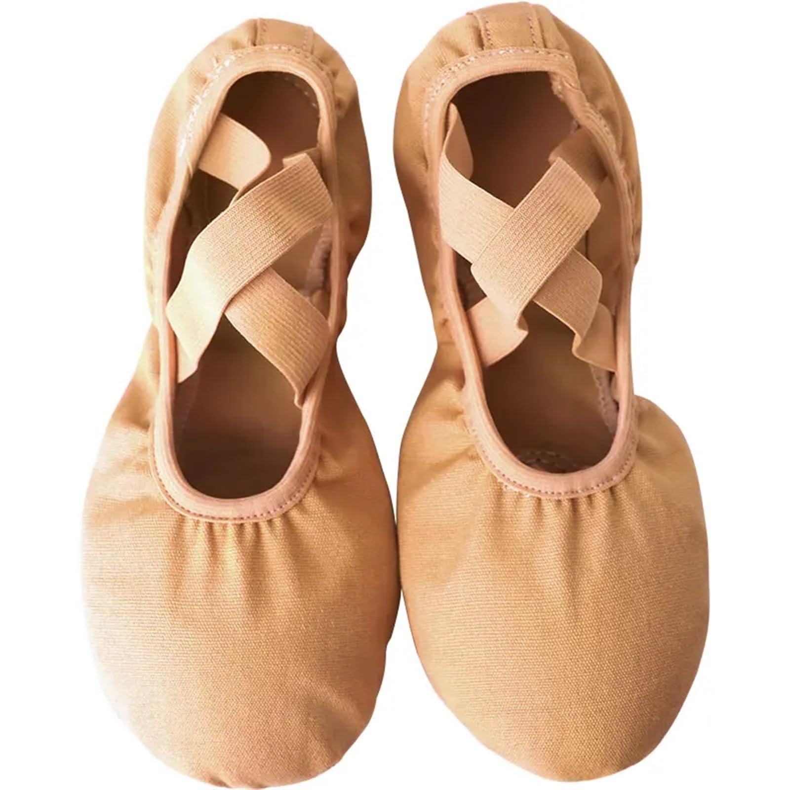 Ballettpantoffeln Ballettschuhe for Mädchen und Frauen, Gymnastikschuhe, Geteilte Sohle, Ballettschuhe, Canvas-Ballerinas, Kinder, Übungstanzschuhe(White,44)