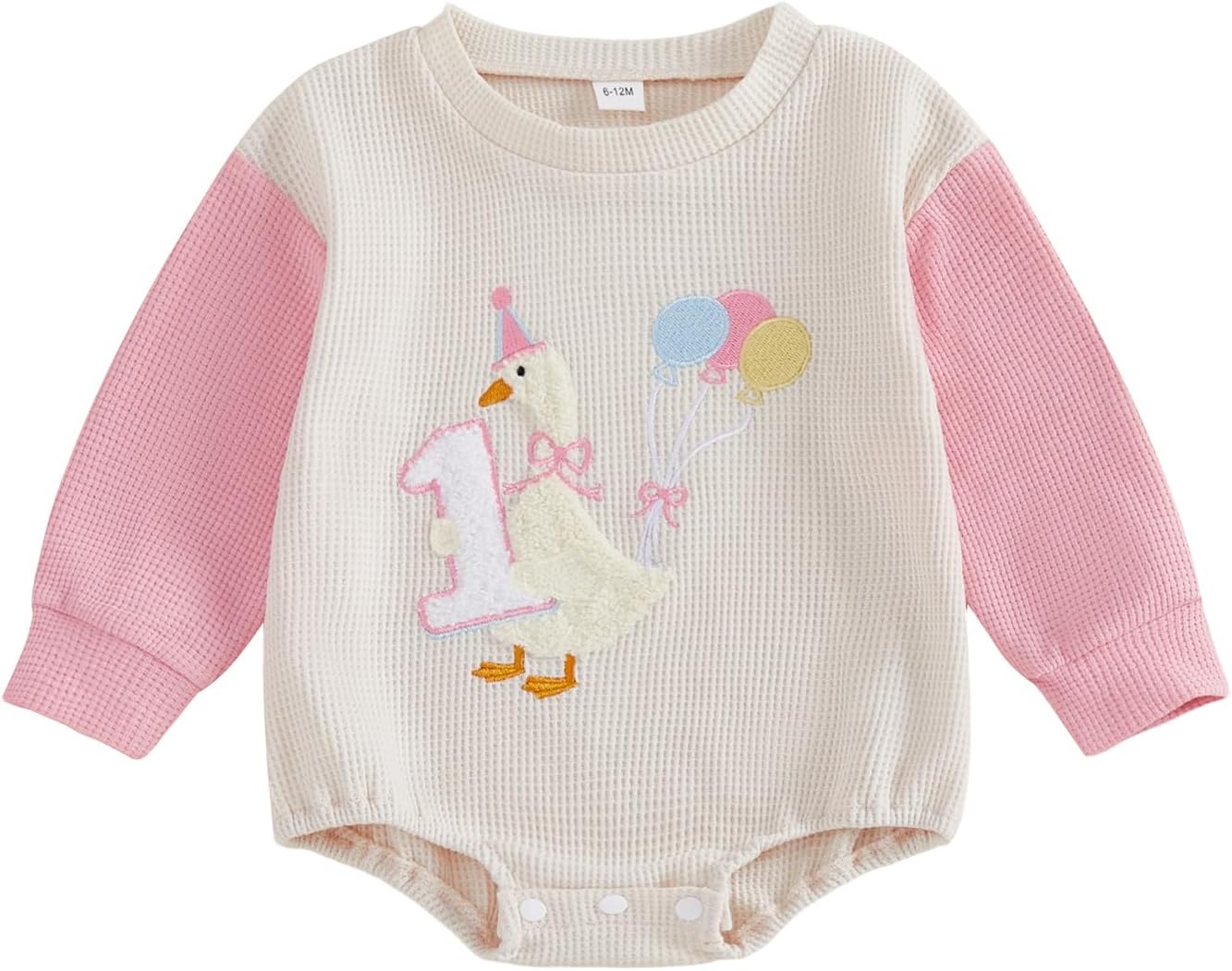 Dcohmch Baby Girl 1st Birthday Outfit One Silly Goose Romper Comfortable Long Sleeve Round Neck Jumpsuit