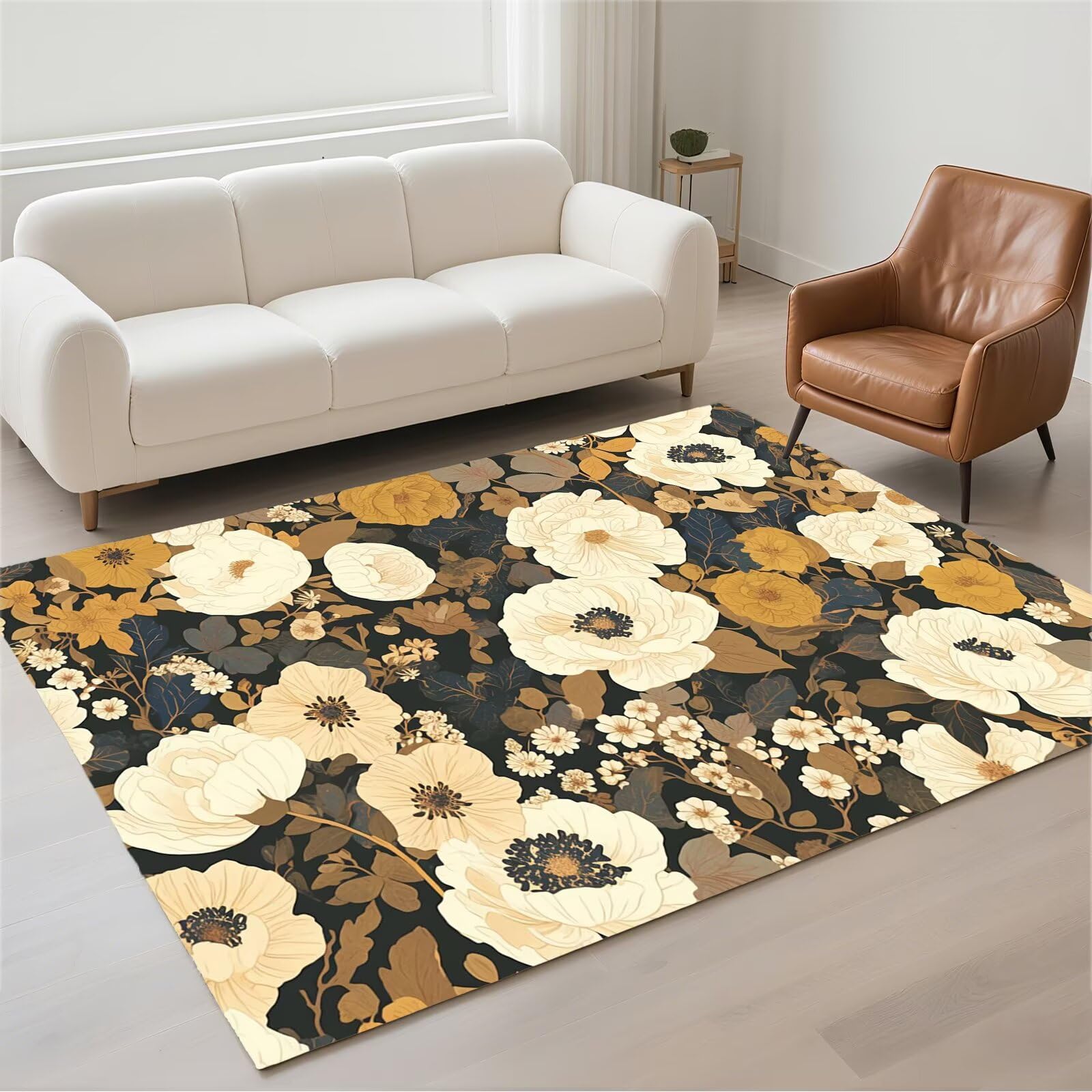 Tapis lavable antidérapant 60x90cm à pile bouclée douce pour la chambre