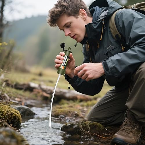 Miniatura 8 de Paja de filtro de agua, purificador de agua portátil de emergencia, sistema de filtración de agua personal, sistema de filtro de agua de pajita,