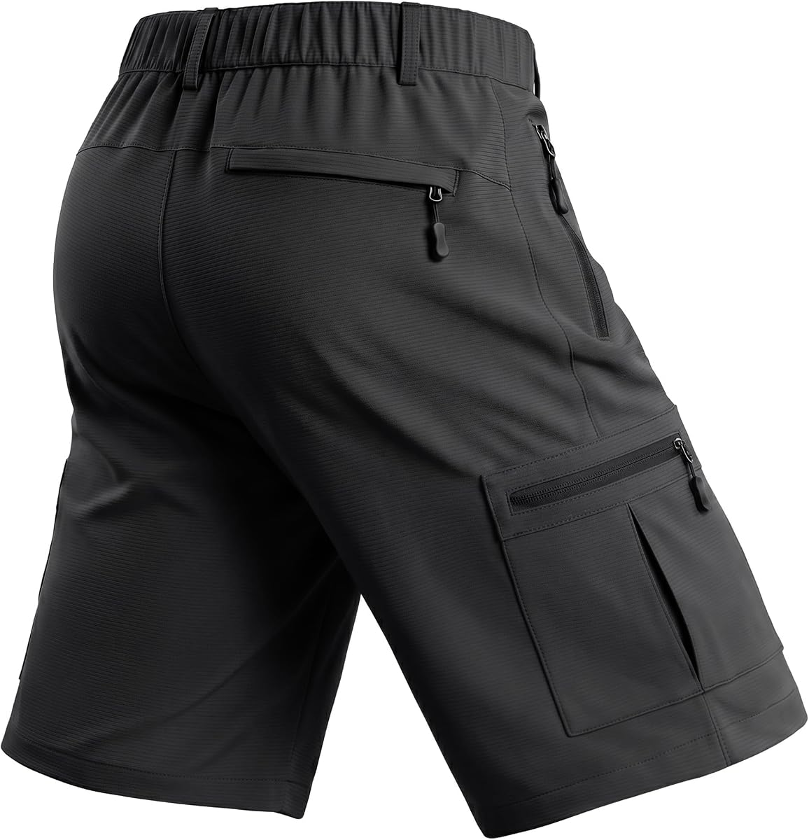 Yufawow Men's Hiking Cargo Golf Hybrid Shorts 9” Lightweight Quick Dry 5 Zipper Pockets Outdoor Casual Active Shorts