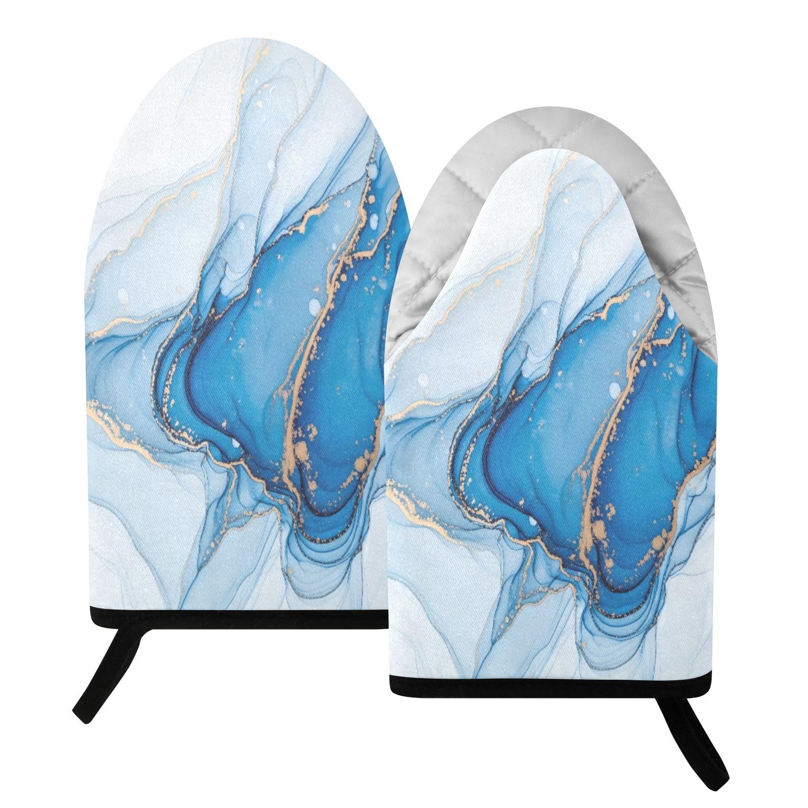 BURSTDDY Marble Oven Mitt,Heat Resistant Kitchen Mitts for Cooking