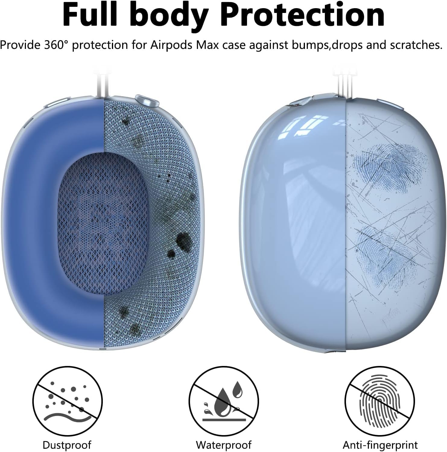 حافظة حماية متوافقة مع سماعات ايربودز ماكس، غطاء مصنوع من السي... - view 6