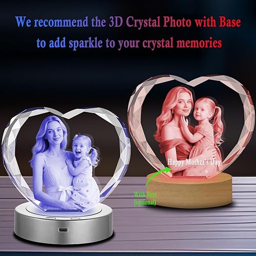 Miniatura 2 de Foto de Cristal 3D Personalizada, Marco de Fotos de Vidrio Grabado con Láser Personalizado, Excelentes Regalos de Aniversario, Cumpleaños, Navidad,