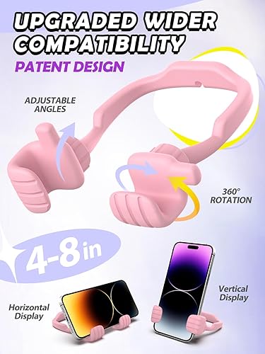 Miniatura 2 de CALDEVER Soporte para teléfono celular para mujer, relleno de calcetines para adolescentes y niñas, soporte ajustable mejorado para escritorio de