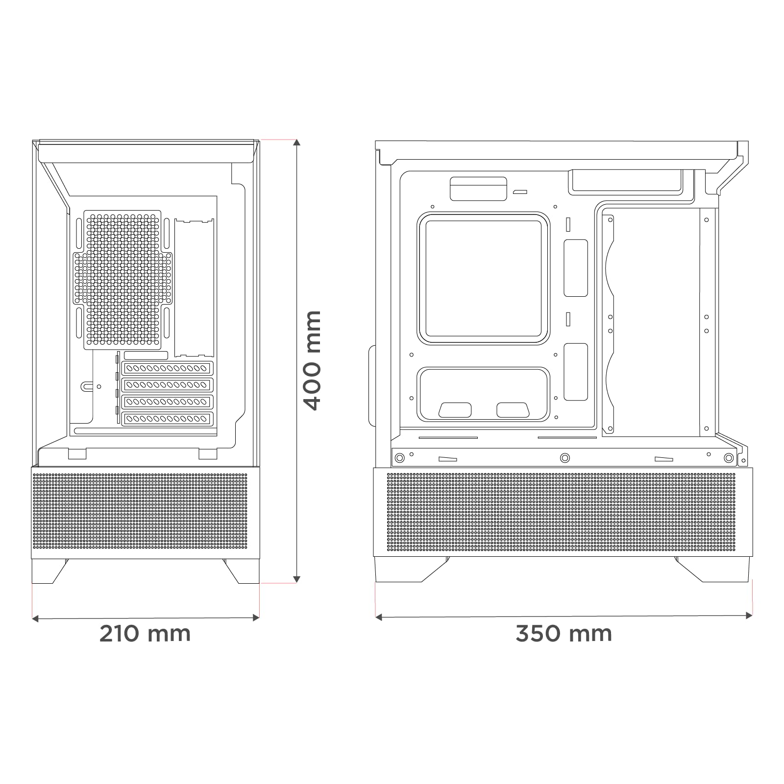 Nuwo Flow FK100 | Case PC Gaming Micro-ATX Mini Tower Nero | 3 Ventole ARGB 120mm Incluse | Doppio Vetro Temperato Panoramico | Airflow Mesh | USB 3.0