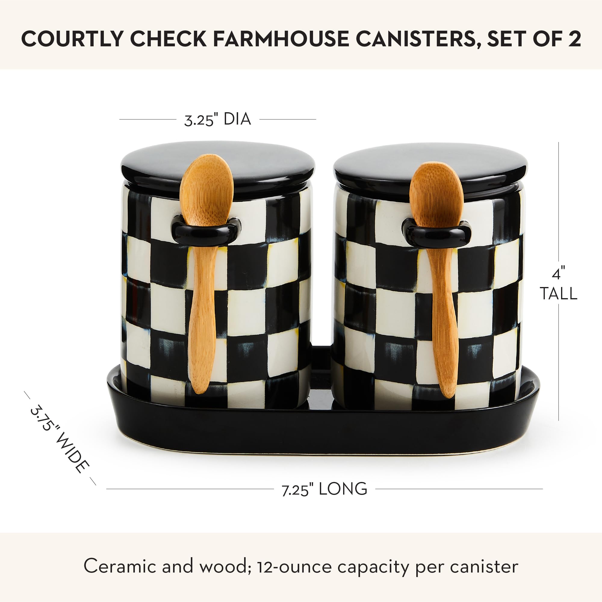 Amazon.com: MACKENZIE-CHILDS Set of 2 Farmhouse Canister, Lidded