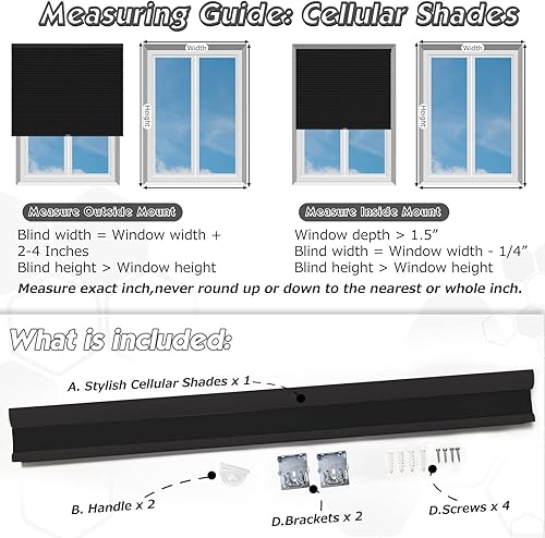 Miniatura 6 de Keego Persianas opacas sin cordones para ventanas, cortadas a medida, para el hogar, cocina, dormitorio, oficina